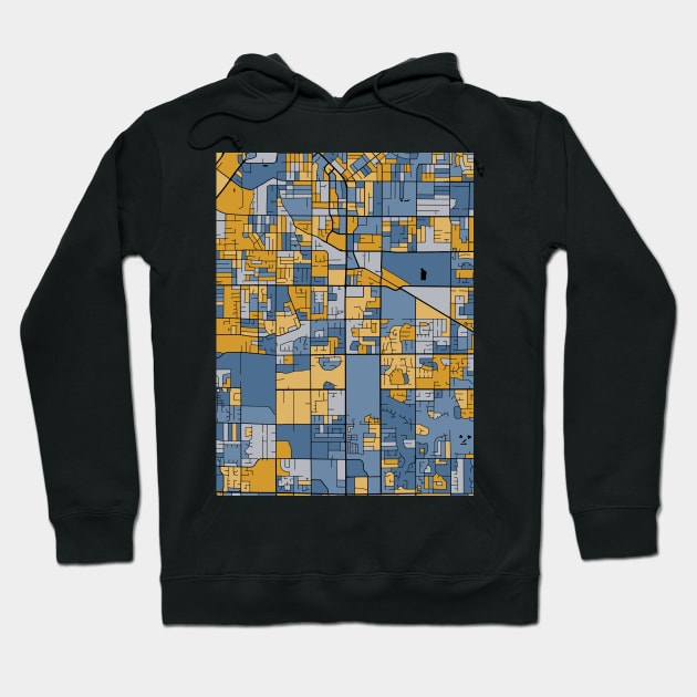 Surrey Map Pattern in Blue & Gold Hoodie by PatternMaps